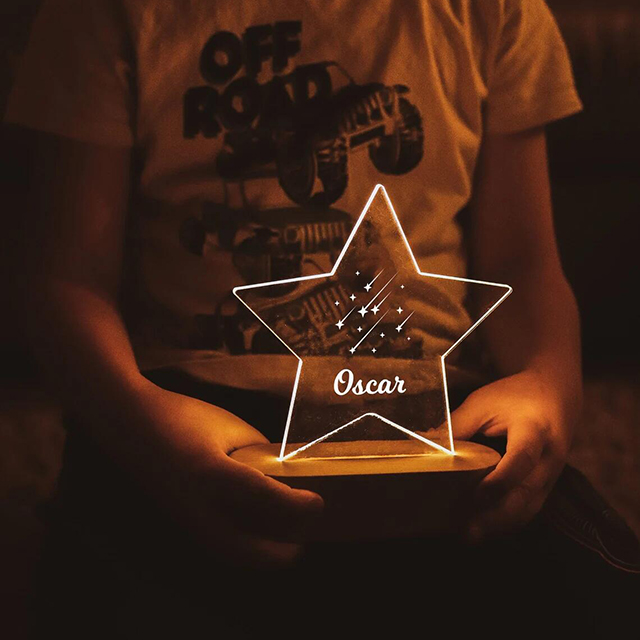 Personalized shooting star wishing night light